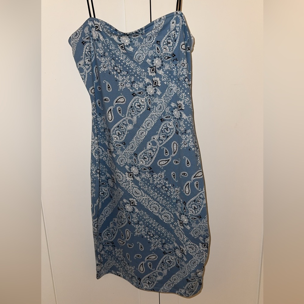 Blue Paisley Mini Dress